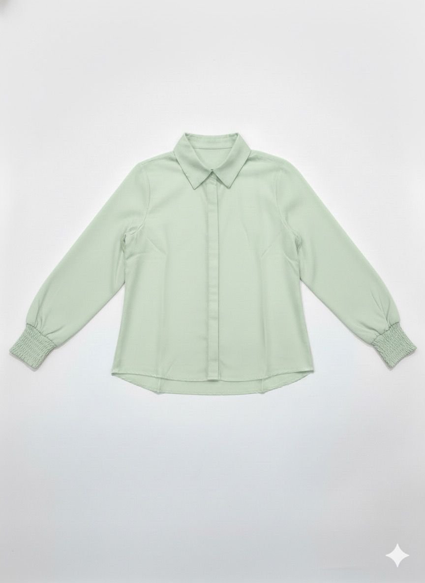 Kemeja Wanita Lengan Panjang Anti Kusut - Bahan Rayon Premium