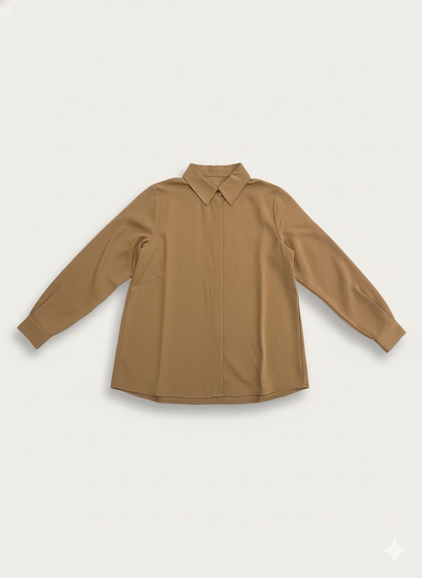 Kemeja Wanita Lengan Panjang Anti Kusut - Bahan Rayon Premium